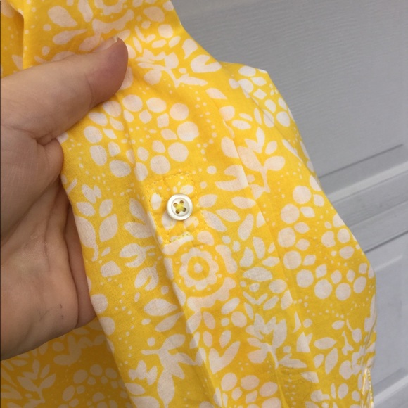 NWT Talbots Cute Yellow & White Floral Cotton BLS - Picture 4 of 5
